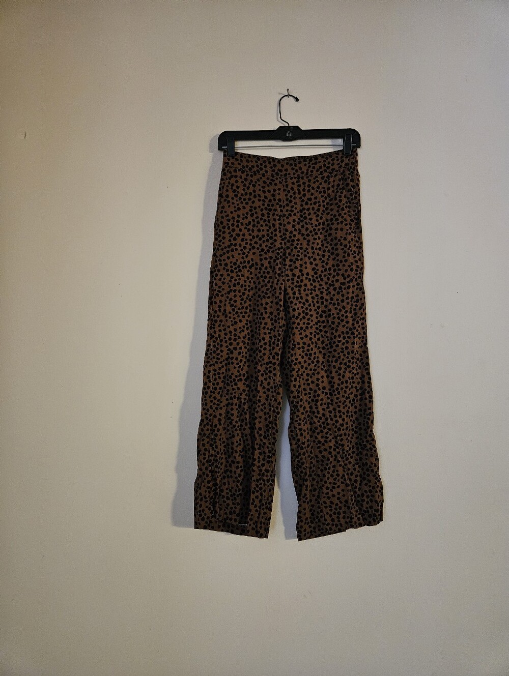 Old Navy Brown Leopard-Print Wide Leg Pants, Size Small